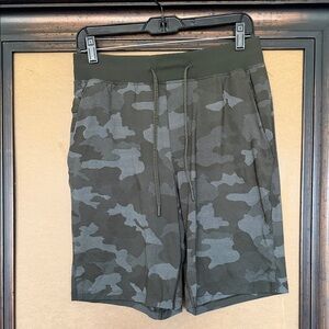 lululemon athletica Camo Gray/Green Athletic Shorts